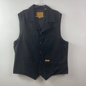 Powder River Outfitters Mens Wool Blend Western Vest Gray XXL 98-1176